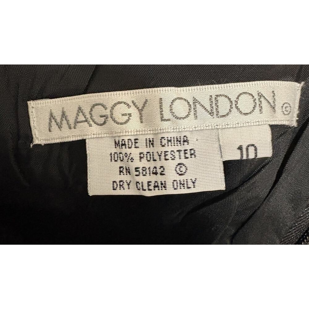 Maggy London Black Embroidered Floral Sleeveless Maxi Dress Size 10 - Picture 9 of 10